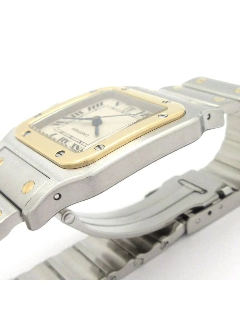 Cartier Watch Santos Galbe LM SS 18k Yellow Gold Vintage